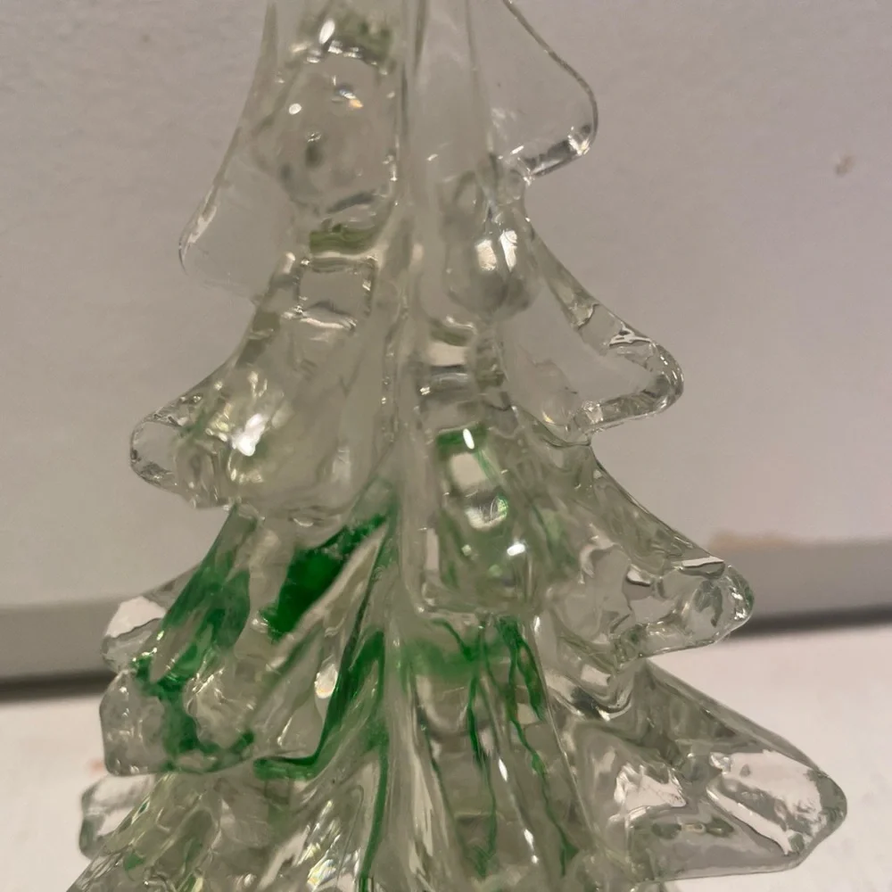 Vintage Set Of Two Studio Art Glass Swirl Christmas Trees 🌲 - Picture 3 of 12